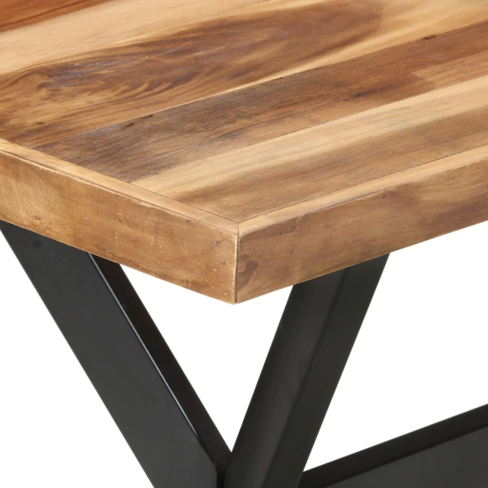 Produktbild för Matbord 140x70x75 cm massivt trä med honungsfinish
