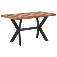Produktbild för Matbord 140x70x75 cm massivt trä med honungsfinish