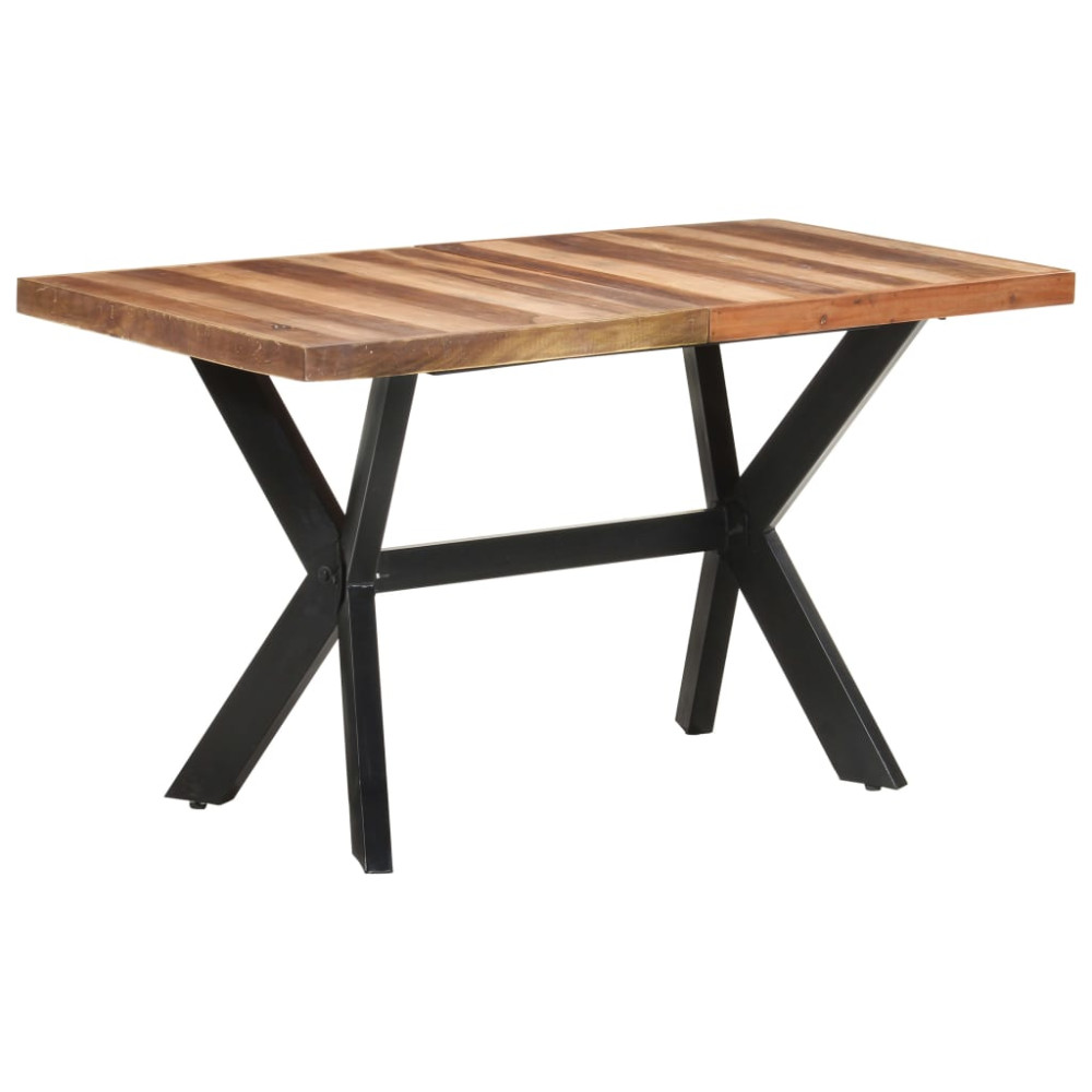Produktbild för Matbord 140x70x75 cm massivt trä med honungsfinish
