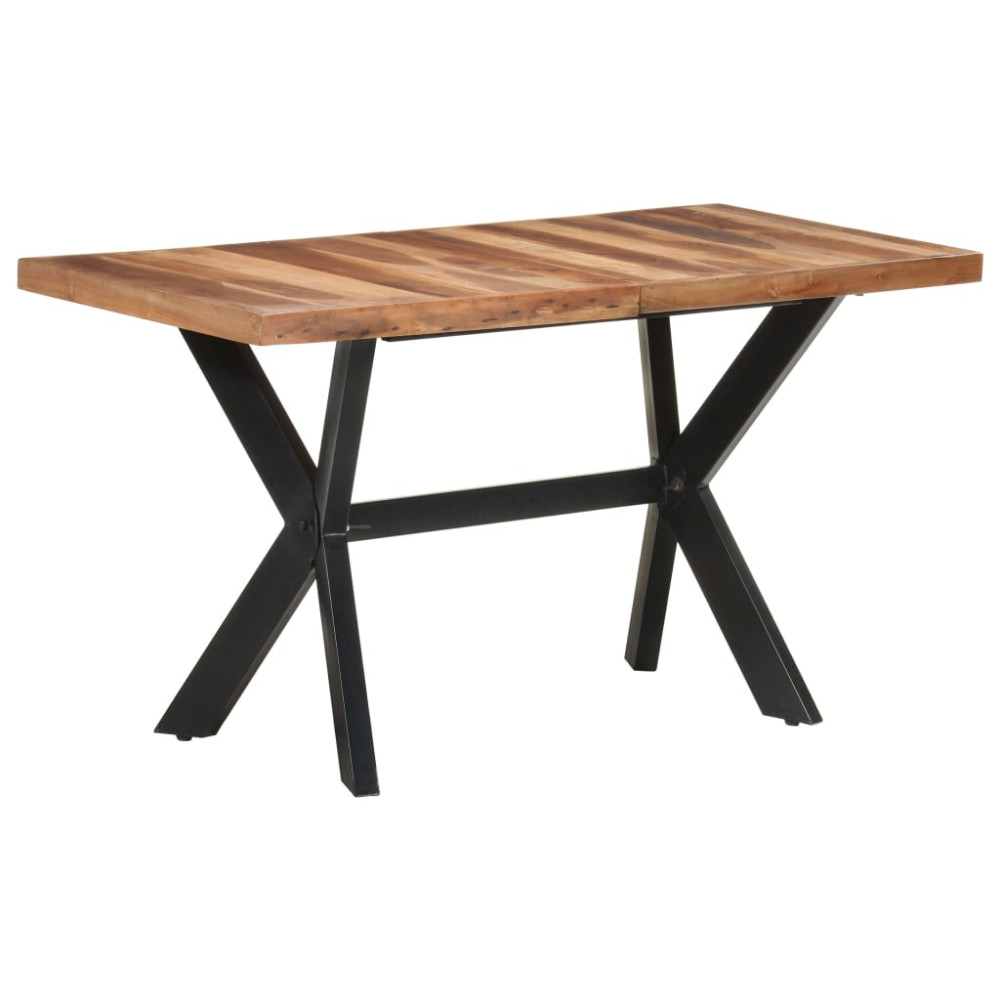 Produktbild för Matbord 140x70x75 cm massivt trä med honungsfinish