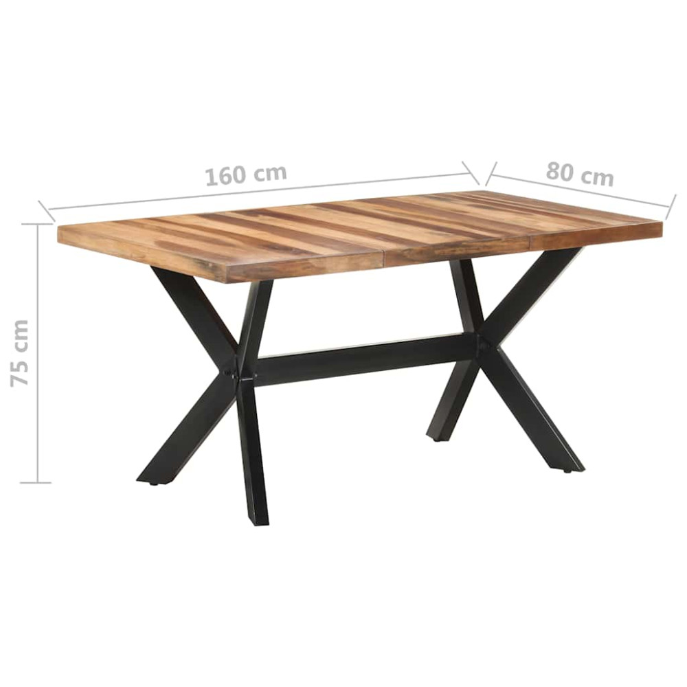 Produktbild för Matbord 160x80x75 cm massivt trä med honungsfinish