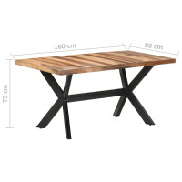 Produktbild för Matbord 160x80x75 cm massivt trä med honungsfinish