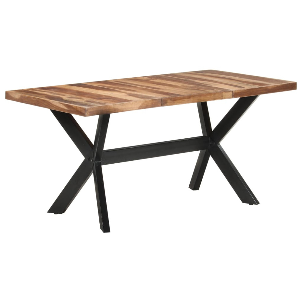 Produktbild för Matbord 160x80x75 cm massivt trä med honungsfinish