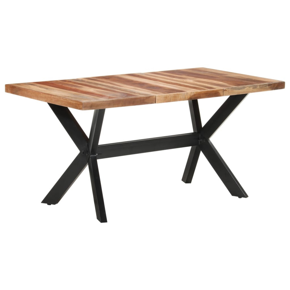 Produktbild för Matbord 160x80x75 cm massivt trä med honungsfinish