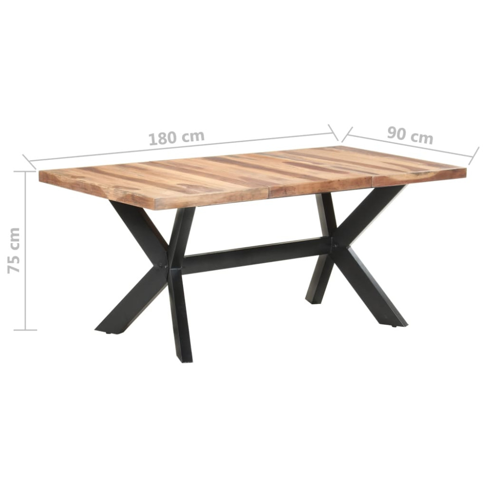 Produktbild för Matbord 180x90x75 cm massivt trä med honungsfinish