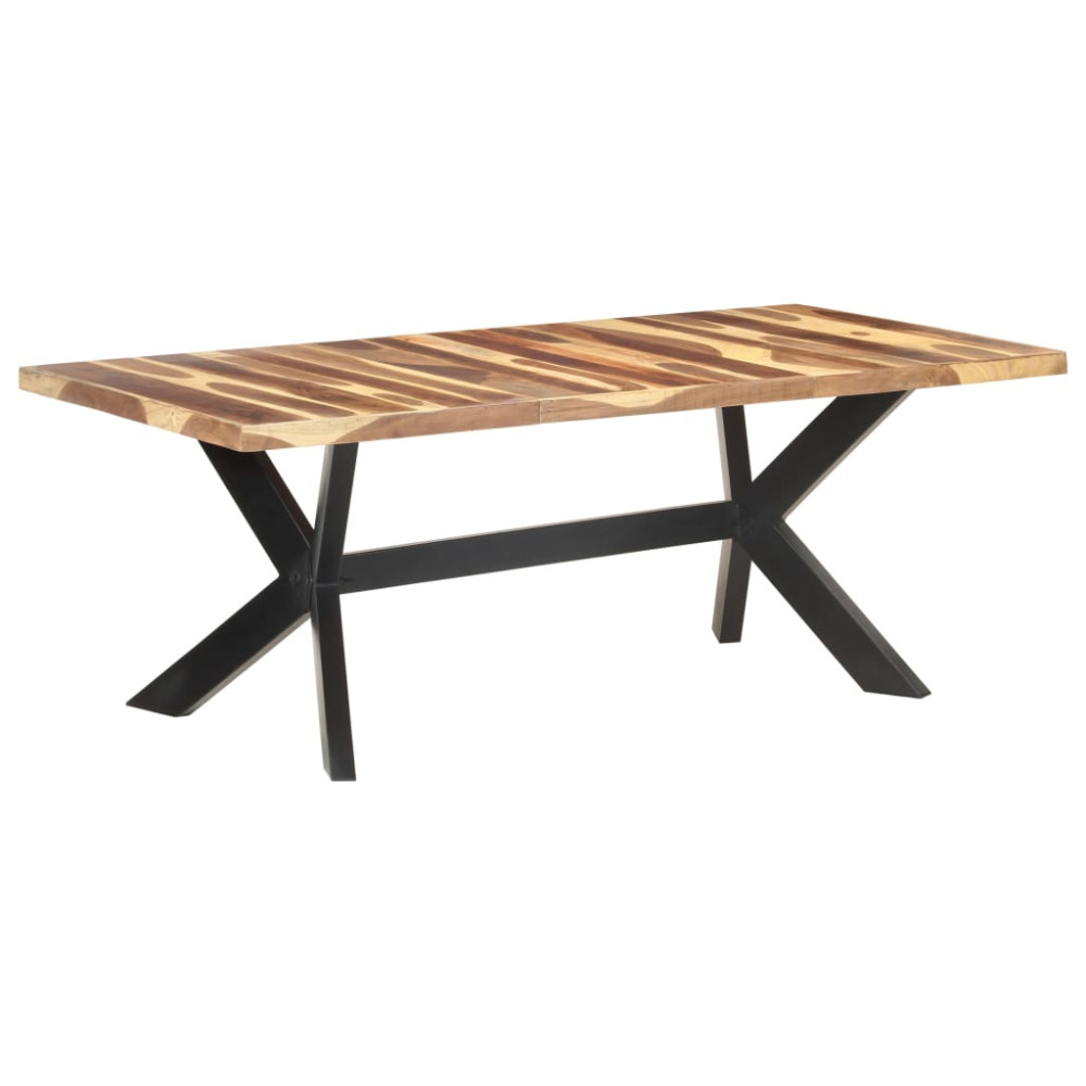 Produktbild för Matbord 200x100x75 cm massivt trä med honungsfinish