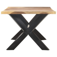 Produktbild för Matbord 200x100x75 cm massivt trä med honungsfinish
