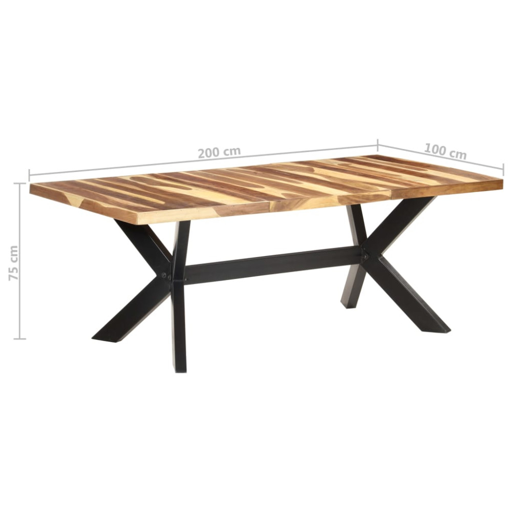 Produktbild för Matbord 200x100x75 cm massivt trä med honungsfinish