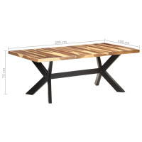 Produktbild för Matbord 200x100x75 cm massivt trä med honungsfinish