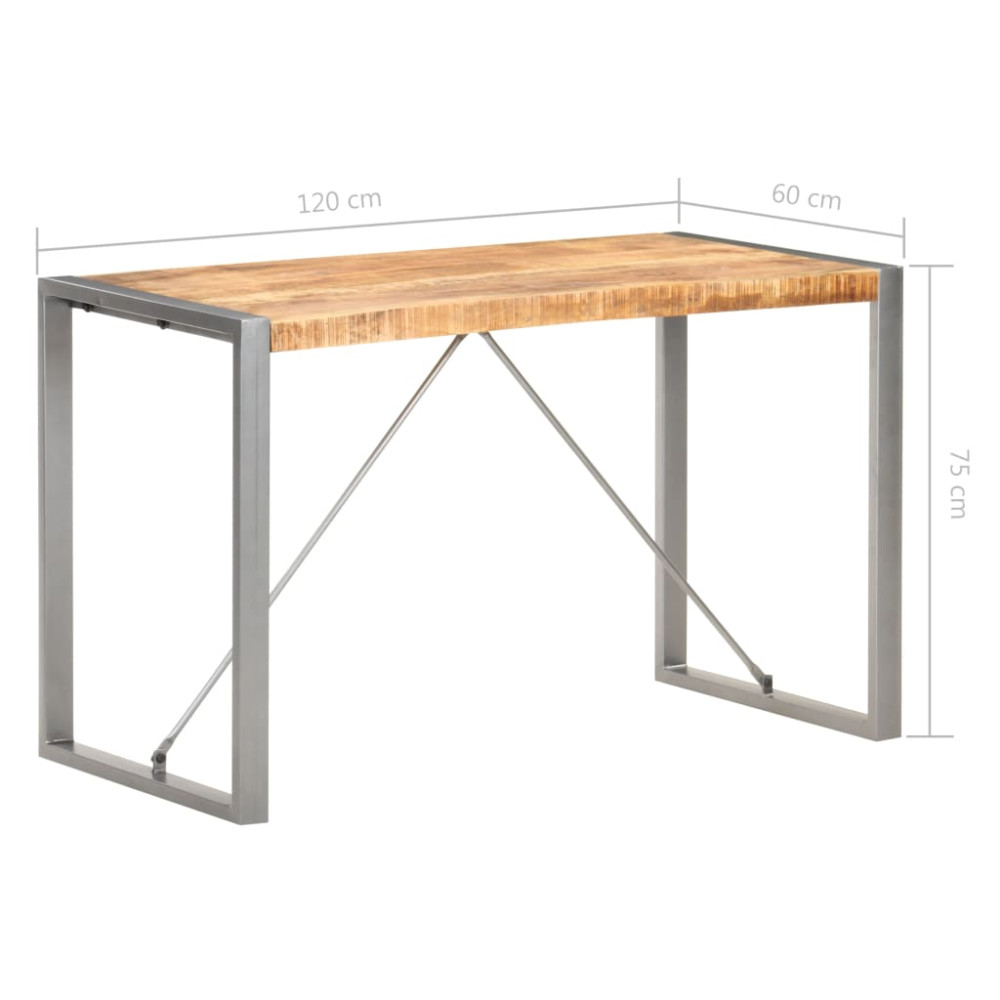 Produktbild för Matbord 120x60x75 cm massivt grovt mangoträ