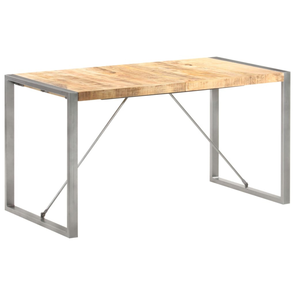 Produktbild för Matbord 140x70x75 cm massivt grovt mangoträ