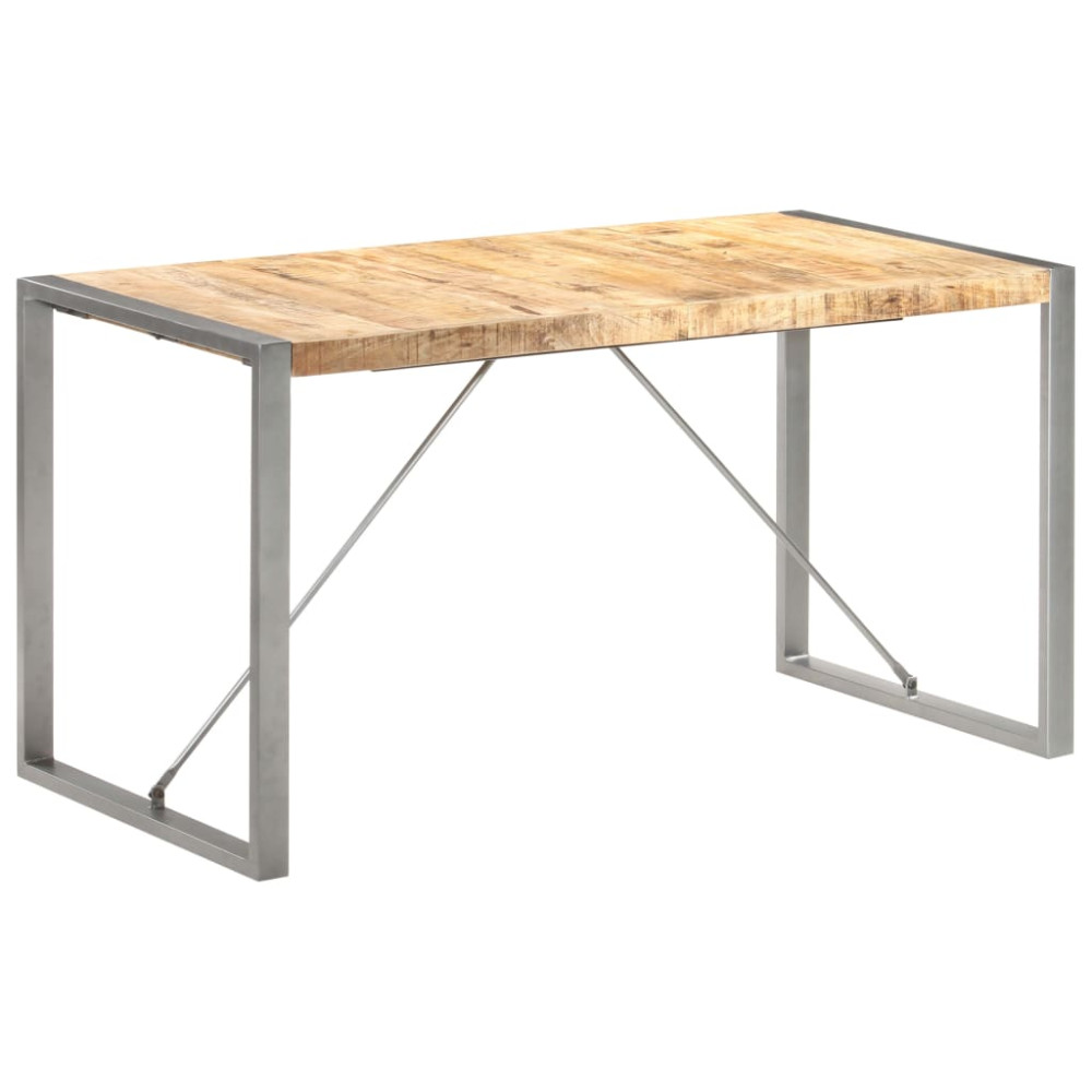 Produktbild för Matbord 140x70x75 cm massivt grovt mangoträ