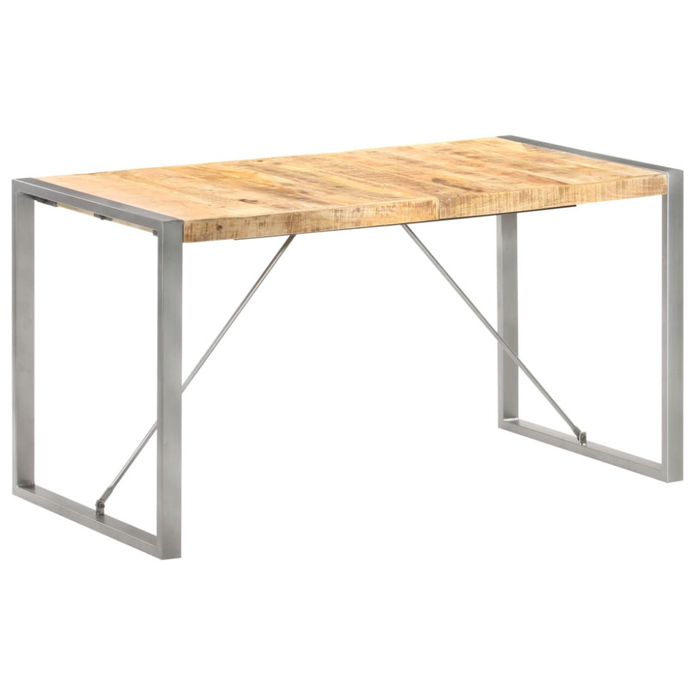 Produktbild för Matbord 140x70x75 cm massivt grovt mangoträ