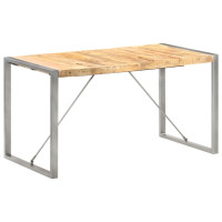 Produktbild för Matbord 140x70x75 cm massivt grovt mangoträ
