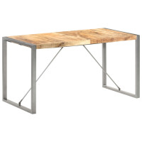 Produktbild för Matbord 140x70x75 cm massivt grovt mangoträ