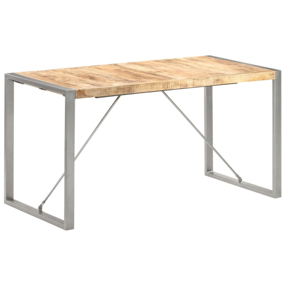 Produktbild för Matbord 140x70x75 cm massivt grovt mangoträ