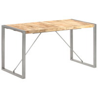 Produktbild för Matbord 140x70x75 cm massivt grovt mangoträ