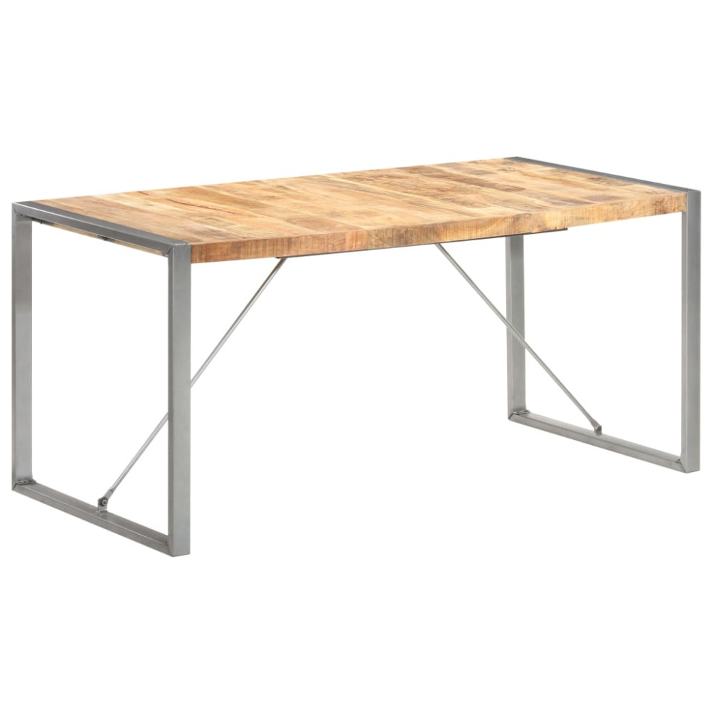 Produktbild för Matbord 160x80x75 cm massivt grovt mangoträ