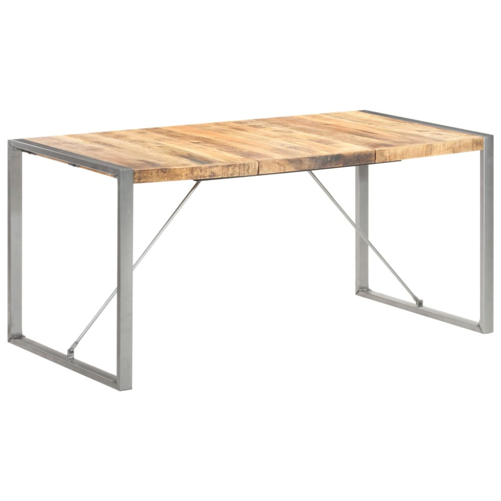 Produktbild för Matbord 160x80x75 cm massivt grovt mangoträ