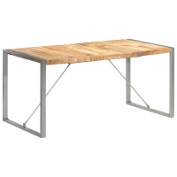 Produktbild för Matbord 160x80x75 cm massivt grovt mangoträ