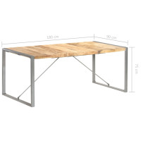 Produktbild för Matbord 180x90x75 cm massivt grovt mangoträ