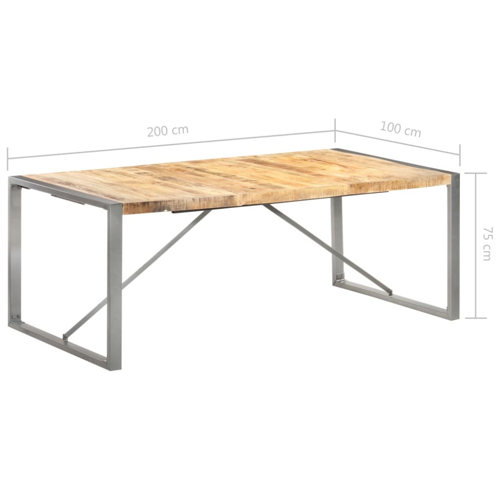 Produktbild för Matbord 200x100x75 cm massivt grovt mangoträ