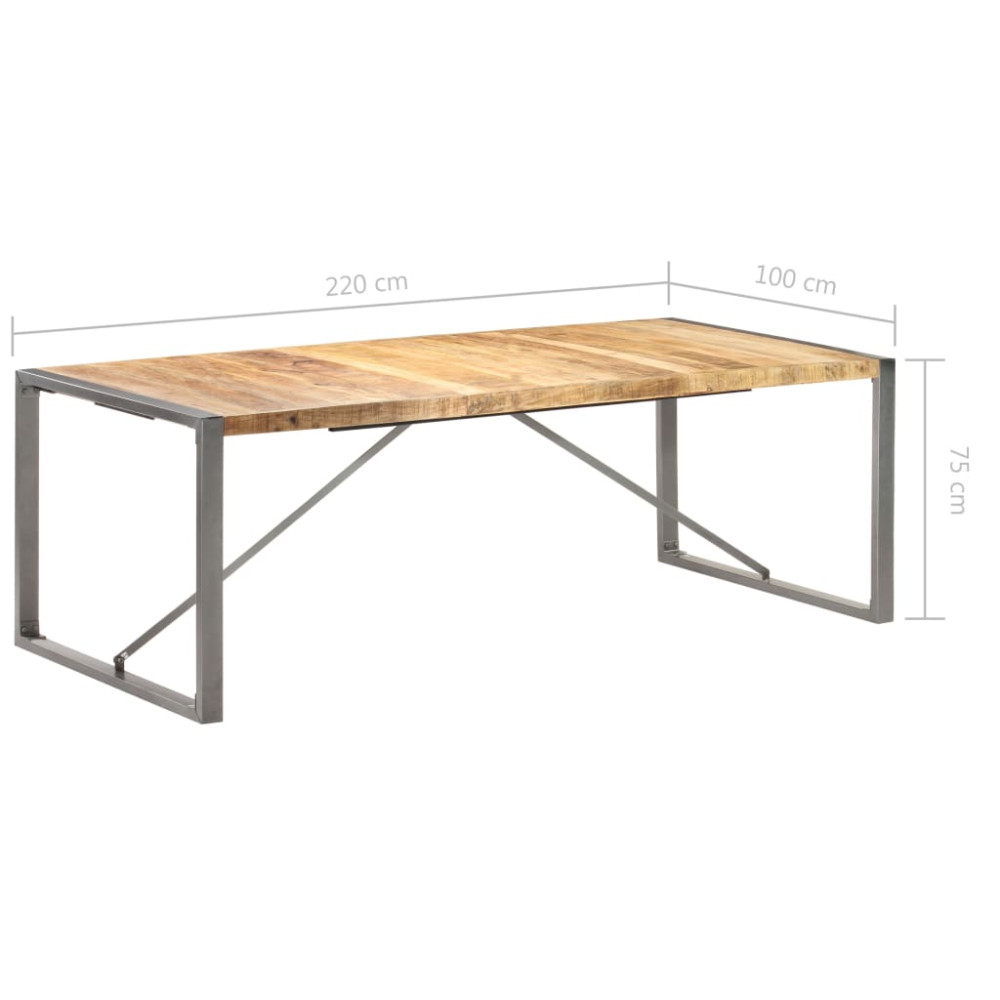 Produktbild för Matbord 220x100x75 cm massivt grovt mangoträ