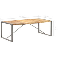 Produktbild för Matbord 220x100x75 cm massivt grovt mangoträ