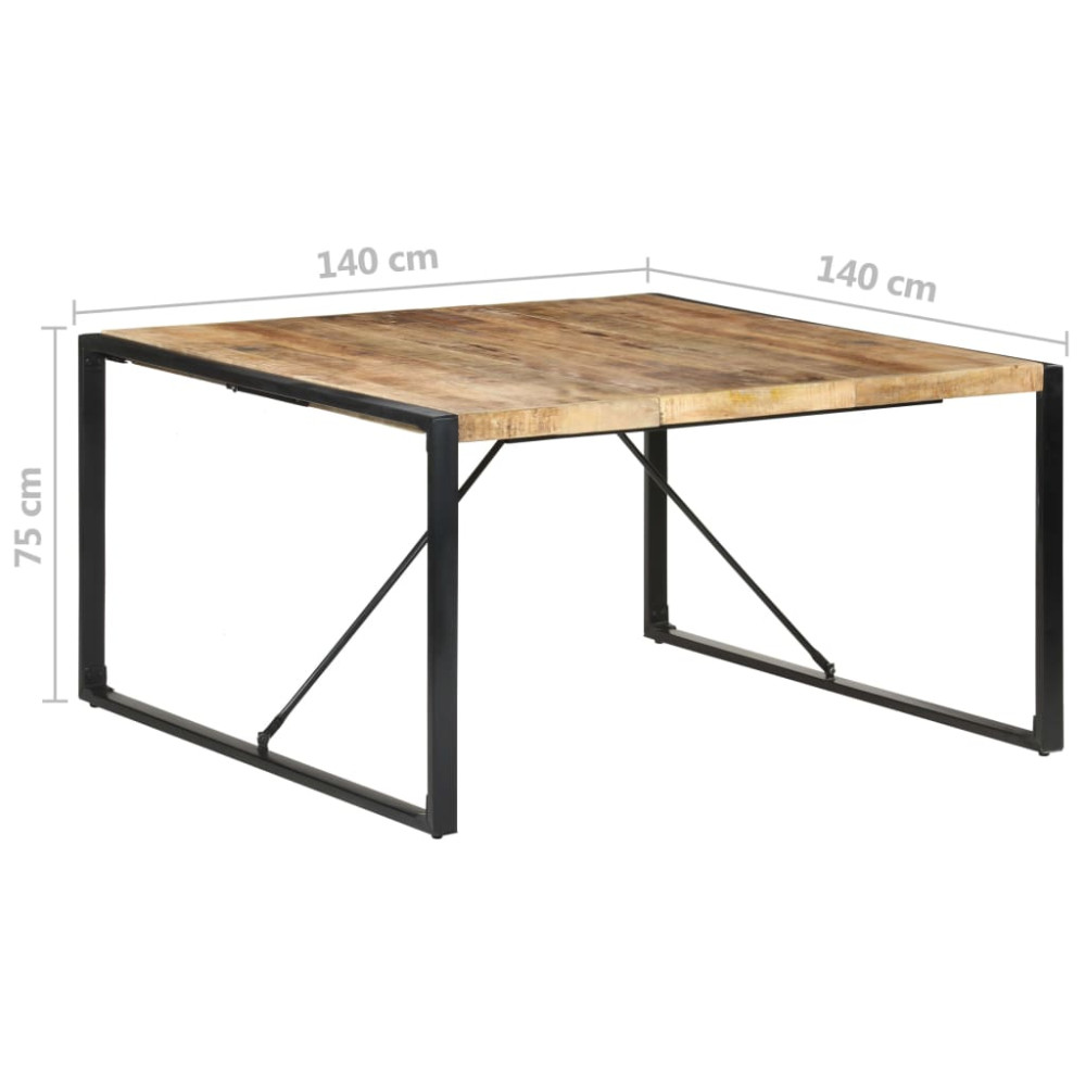 Produktbild för Matbord 140x140x75 cm grovt mangoträ