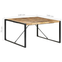 Produktbild för Matbord 140x140x75 cm grovt mangoträ