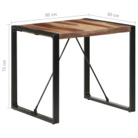 Produktbild för Matbord 80x80x75 cm massivt trä