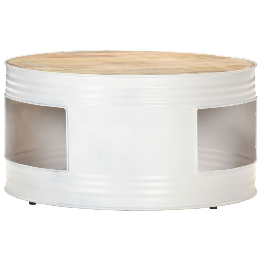 Produktbild för Soffbord vit 68x68x36 cm massivt mangoträ