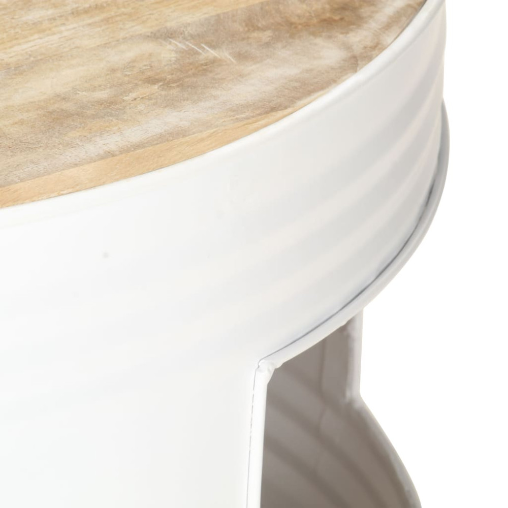 Produktbild för Soffbord vit 68x68x36 cm massivt mangoträ