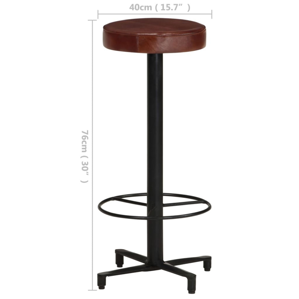 Produktbild för Barstolar 2 st 76 cm äkta läder