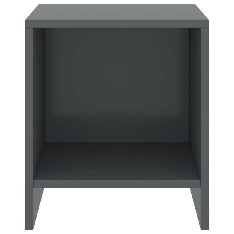 Produktbild för Sängbord mörkgrå 35x30x40 cm massiv furu