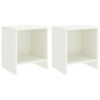 Miniatyr av produktbild för Sängbord 2 st vit 35x30x40 cm massiv furu
