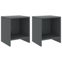Miniatyr av produktbild för Sängbord 2 st mörkgrå 35x30x40 cm massiv furu