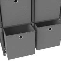 Produktbild för Hylla med 4 kuber med lådor grå 69x30x72,5 cm tygs