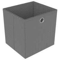 Produktbild för Hylla med 5 kuber med lådor svart 103x30x72,5 cm tyg