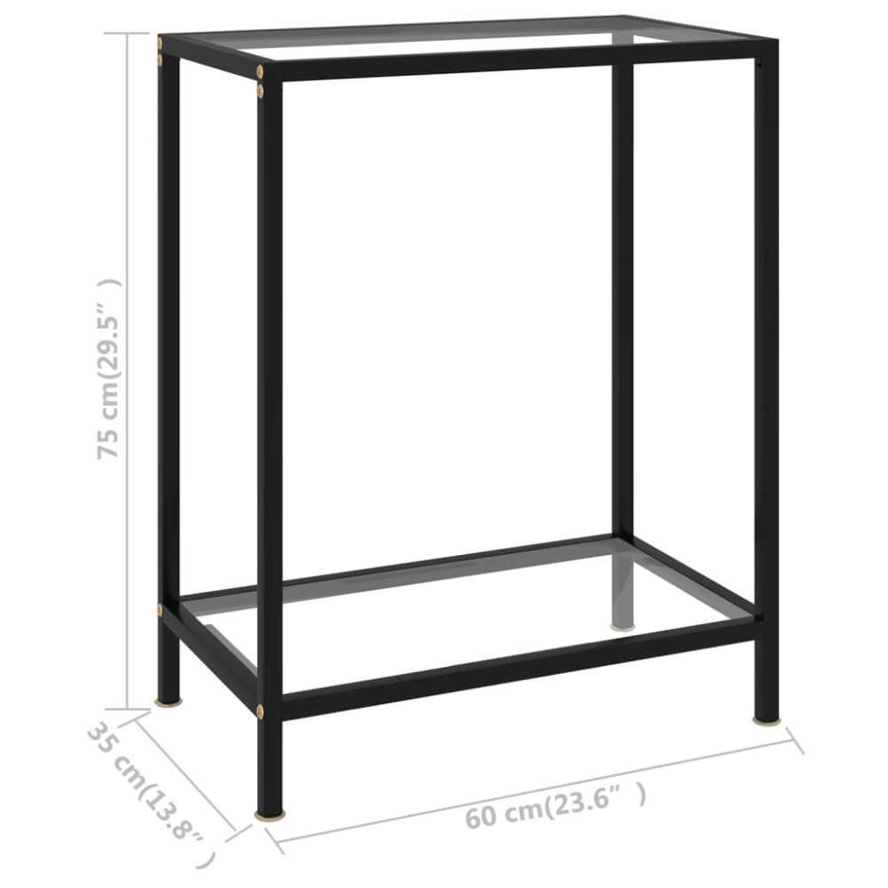 Produktbild för Konsolbord transparent 60x35x75 cm härdat glas