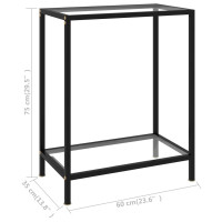 Produktbild för Konsolbord transparent 60x35x75 cm härdat glas