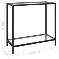 Produktbild för Konsolbord transparent 80x35x75 cm härdat glas