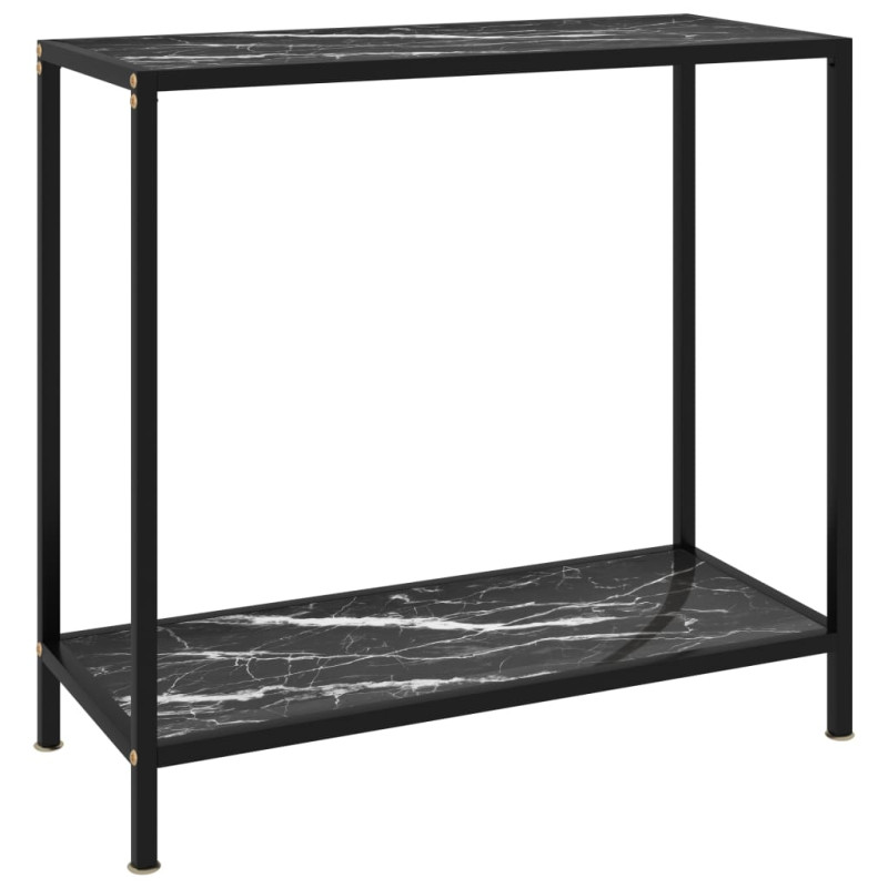 Produktbild för Konsolbord svart 80x35x75 cm härdat glas