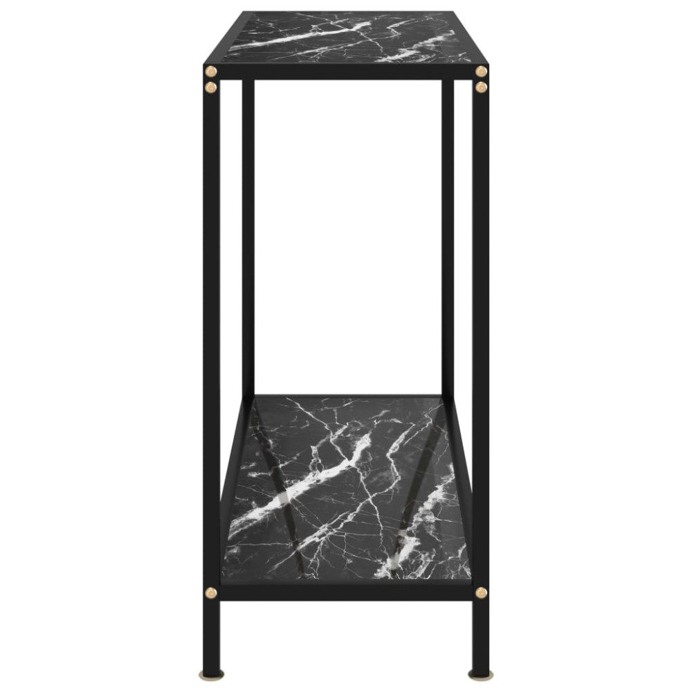 Produktbild för Konsolbord svart 80x35x75 cm härdat glas