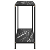Produktbild för Konsolbord svart 80x35x75 cm härdat glas
