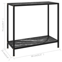 Produktbild för Konsolbord svart 80x35x75 cm härdat glas
