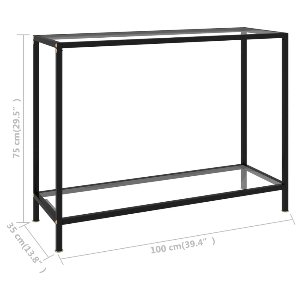 Produktbild för Konsolbord transparent 100x35x75 cm härdat glas