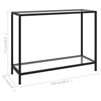 Produktbild för Konsolbord transparent 100x35x75 cm härdat glas