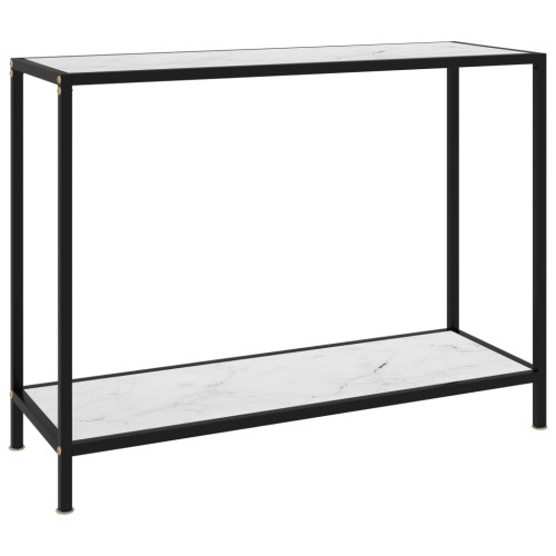 vidaXL Konsolbord vit 100x35x75 cm härdat glas