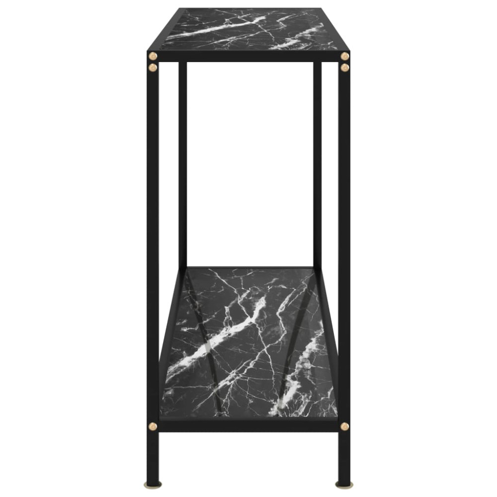 Produktbild för Konsolbord svart 100x35x75 cm härdat glas
